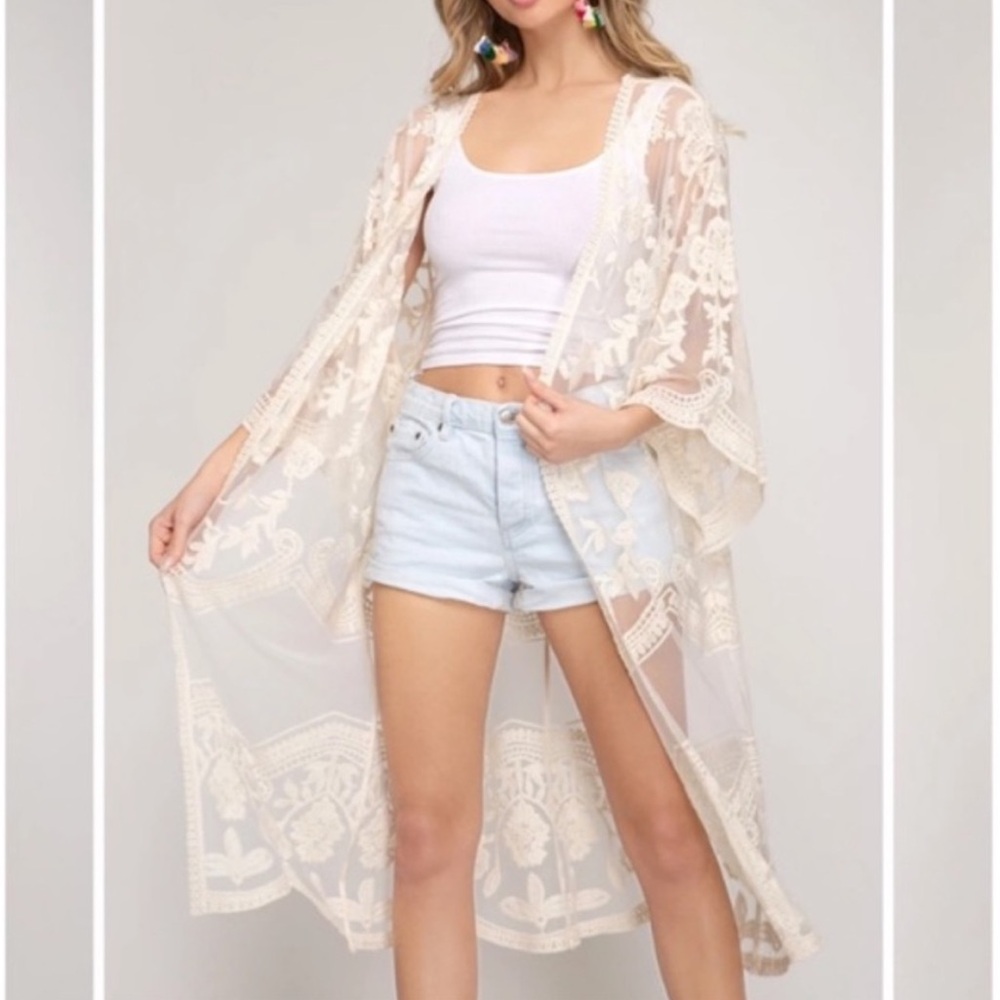 Dizzy gal light yellow Lace Kimono Cardigan. Xl (mix16)